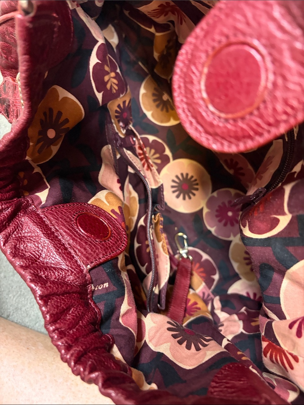 Brighton Bags | Brighton Griffith Rasberry Red Heart Embossed